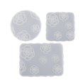 thumbnail image 1 of 3PCS Camellia Coaster Resin Silicone Mold Coffee Coaster Tray Mold, 1 of 5