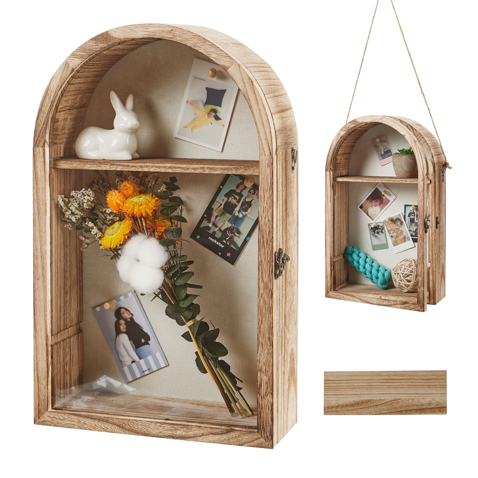 XINHAOXUAN, 3.2 Inch Deep Shadow Box Frame, Rustic Brown Wood