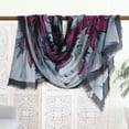 thumbnail image 2 of NOVICA Wool shawl, 'Magenta Blossoms', 2 of 6