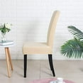 thumbnail image 5 of Nvzi Chair Covers for Dining Room Set of 6 Pack Stretch Beige Chair Slipcovers for Parson Chairs 6 Pieces Washable Removable, 5 of 5