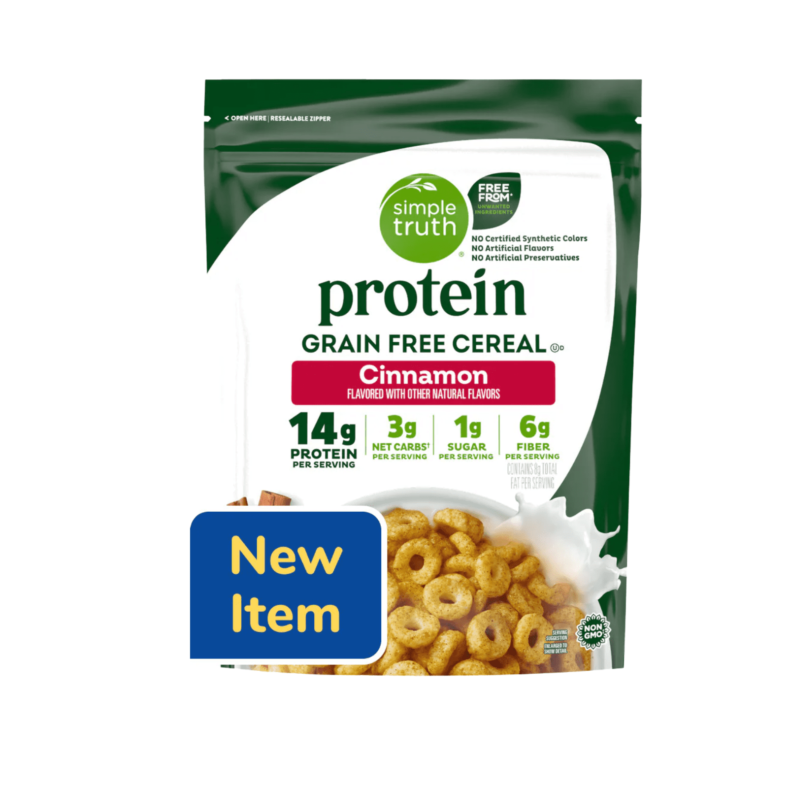 Simple Truth Protein Grain Free Cereal Cinnamon 7 oz , 2 Pack + Bonus
