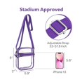 thumbnail image 3 of Bolsa transparente aprobada para estadios, cartera transparente con correa de hombro ajustable para deportes al aire libre, violeta, 3 of 5