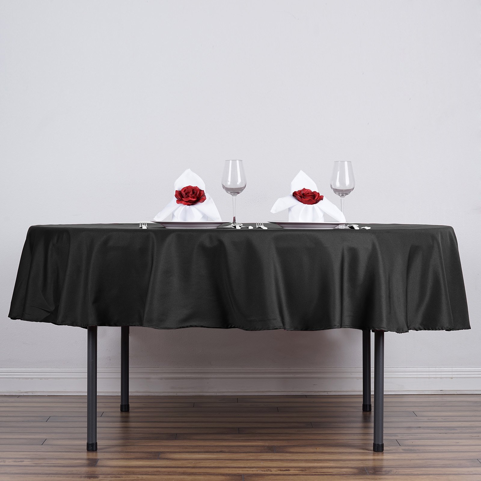 Efavormart 70" Round Linens BLACK Wholesale Linens Polyester