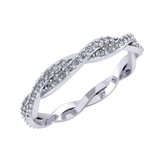 Natural 0.50Ct Round Cut Diamond Twist Anniversary Wedding Eternity Band Ring 10k Gold GH I1