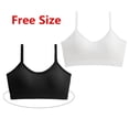 thumbnail image 6 of MANJIAMEI Bralettes Bandeau Bra Workout Crop Tank Top Bra Removable Padded Sports Bra for Women Girls 2 Pack Black+White, 6 of 7