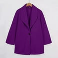 thumbnail image 6 of IROINNID Women's Comfy Mid-Long Jacket Solid Color Open Front Long Sleeve Outwear, Purple, 6 of 7