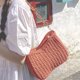 thumbnail image 5 of Bolsa de mano con cadena para mujer, Bolsa de mano informal tejido de color sólido de paja para mujer (naranja) Likrtyny Para Estrenar, 5 of 6