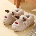 thumbnail image 3 of Zapatos de algodón de alce otoño e invierno hogar interior antideslizante cálido dibujos animados niños zapatos de algodón para padres e hijos bolsa de pareja de Navidad zapatos de algodón de tacón, 3 of 5