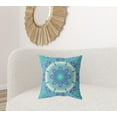 thumbnail image 3 of 20" X 20" Blue And Purple Broadcloth Floral Throw Pillow, 3 of 5
