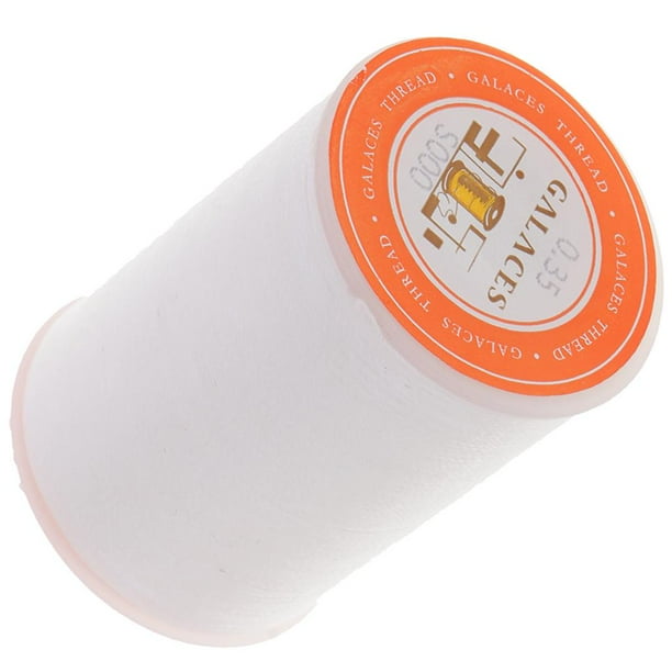 Hilo encerado de poliéster de 300 m y 0,35 mm para coser cuero y manualidades. Blanco