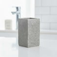 thumbnail image 3 of Square Resin Stone Effect Bath Tumbler Cup Toothbrush Holder Gray, 3 of 7