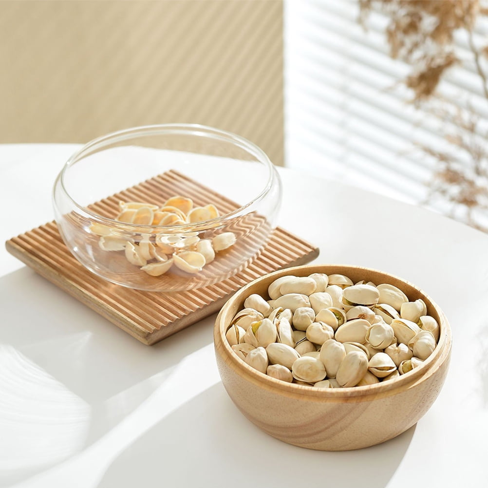 OULII Multi-Color Wooden Dessert Bowl for Storage Use Easy to Clean