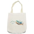 thumbnail image 1 of Travel Tote Bag, Nursery Scene of an Airplane Clouds and Stars, Cloth Linen Reusable Bag for Shopping Books Beach and More, 16.5" X 14", Cream, by Ambesonne, 1 of 2