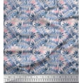 thumbnail image 1 of Soimoi Gray Cotton Cambric Fabric Pecan Leaves Print Fabric by the Yard 42 Inch Wide, 1 of 3