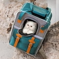 thumbnail image 2 of Large Capacity Pet Backpack for Cats & Small Dogs, Ventilated Travel Carrier with Reflective Strip, Foldable Design, 32x22x42cm, 2 of 12