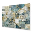 thumbnail image 2 of DESIGN ART Designart "Golden Blue Marble Floral Design II" Floral Metal Wall Art 20 in. wide x 12 in. high, 2 of 4