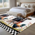 thumbnail image 4 of Farm Cow Chicken Large Area Rugs 6x9 ft Spring Pink Yellow Flower Black Plaid Animal Washable Rug Non Slip Indoor Carpet Absorbent Floor Mat for Living Room Bedroom Dining Room, 4 of 9
