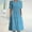 1# Blue womens summer dresses clearance sale, variant on Dyegold Sundresses for Women Casual Beach - Plus Size Dress for Women Crewneck Short Sleeve Floral Print Pleated Front Maxi Sundresses Ruffle A Line Beach Dress