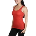 thumbnail image 3 of ToBeInStyle Womens Essential Ribbed Racerback Versatile Layering Cotton Blend Tank Top, 3 of 4