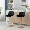 thumbnail image 3 of Bar Stools Set of 2 Swivel Adjustable Barstools with Back and Footrest Modern Counter Height Bar Chairs Lift Stools for Kitchen Bistro Pub Dining Room, Gray, 3 of 7