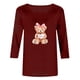 thumbnail image 5 of RKSTN Valentine's Gifts Women's 3/4 Sleeve T Shirts Top Oversized Crewneck Valentines Graphic Print Short Sleeve Shirt Womens Casual Solid Round Neck Loose Three Quarter Sleeve Shirt Spring Clothes, 5 of 7