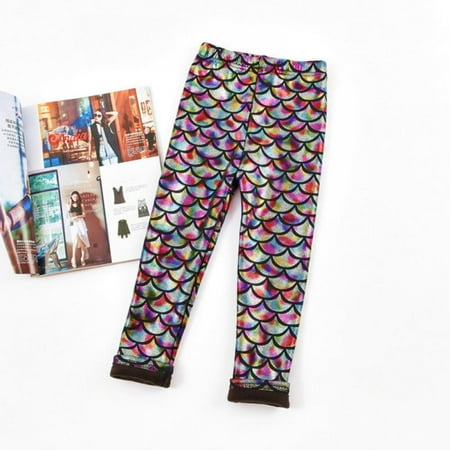 

SYNPOS 4-15Y Girls Winter Warm Pants Thick Fleece Lined Faux Leather Stretchy Teens Leggings
