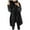 Black, variant on Long Sleeve Hooded Jacket Mid Length Coat With Deep Pockets For Comfortable Warmth And Stylish Everyday Outerwear