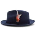 thumbnail image 3 of Montique Navy Small Felt Band 2 Вј Brim Wool Felt Dress Hat H-62, 3 of 3
