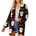 thumbnail image 3 of Cárdigan De Abrigo, Cárdigan De Abrigo Casual Con Estilo De Un Solo Pecho Impreso De Navidad Para Fiestas ANGGREK Negro M, 3 of 6