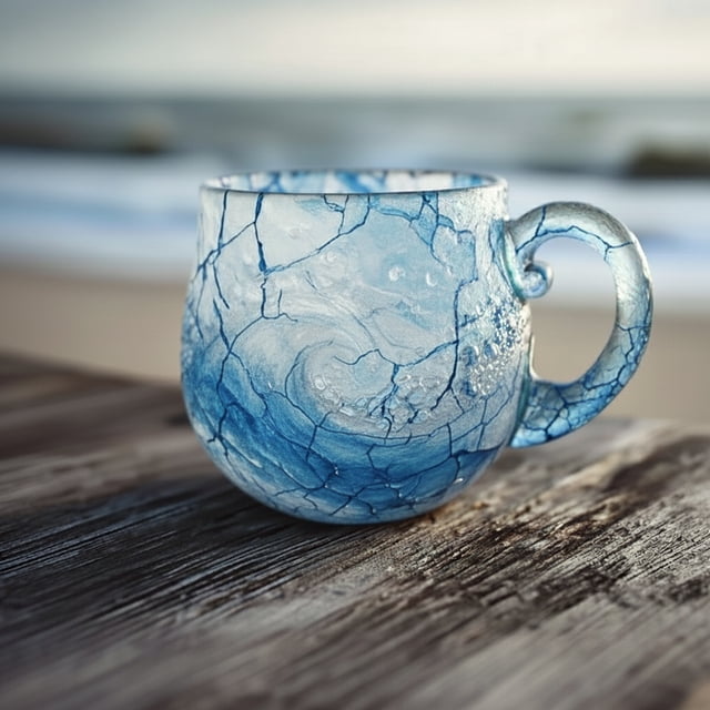 Mugs Océanos, vasos decorativos mugs de cristal, diseño acuático, colores vibrantes, resistente, a prueba de fugas, para café, para hogar, para oficina, mugs para beber, mugs personalizados,