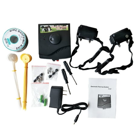 Gps Dog Containment 2 Shock collars Waterproof Collars In-Ground Dog PET Electronic Fence Containment System 053048 ()