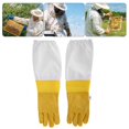 thumbnail image 2 of Hilitand 2PCS Sheepskin Yellow Against Anti Bee Sting Hollow Breathable Hand Protection, 2 of 8