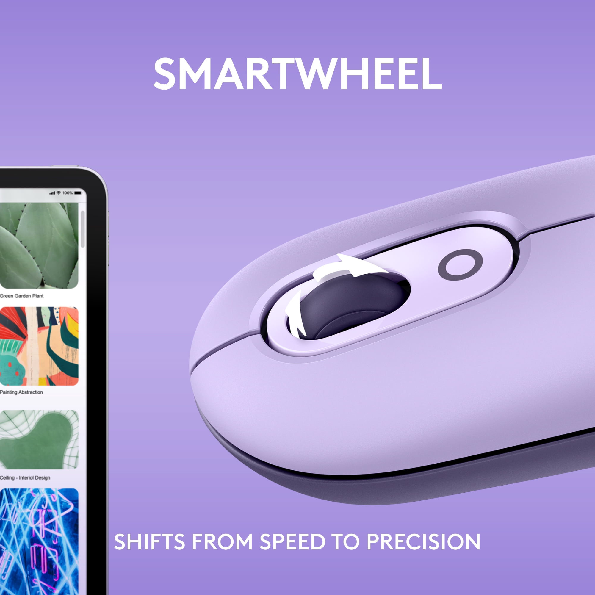 Logitech POP Mouse,  Wireless Mouse with Customizable Emojis, SilentTouch Technology, Bluetooth, Cosmos
