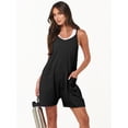 thumbnail image 5 of ANRABESS Summer Jumpsuits for Women 2026 Casual Adjustable Spaghetti Strap Rompers for Women Outfits Sleeveless Loose Shorts Overalls with Pockets Black XS, 5 of 10
