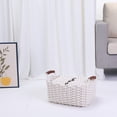 thumbnail image 4 of Unique Bargains Woven Storage Basket Shelf Storage Bin with Handle for Key Tray Bowl White, 4 of 8