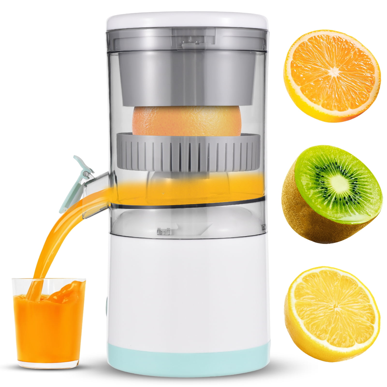 orange juicer squeezer Electric Electric Citrus Juicer Machines with USB and Cleaning Brush Portable Rechargeable Masticating Orange Juicer Lemon Squeezer for Orange Lemon Grapefruit