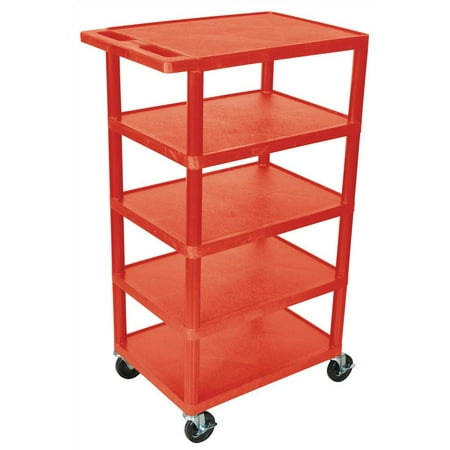 Lightweight Serving Cart w Casters in Red