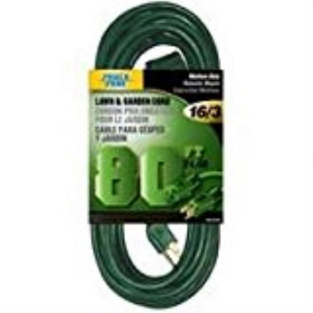 PowerZone Extension Cord, 16 AWG Cable, 80 ft L, 10 A, 125 V, Green - image 2 of 2