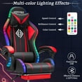 thumbnail image 5 of Hoffree Gaming Chair with Bluetooth Speakers and Footrest Massage Office Chair with LED Lights Ergonomic Game Chair High Back with Lumbar Support and Headrest Adjustable Swivel for Adults 300lb, 5 of 10
