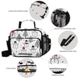 thumbnail image 3 of FORMRS Student Lunch Bag Insulated Reusable Cooler Box with Zipper Pockets, Black Cartoon Snowmen, 3 of 9