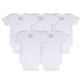 thumbnail image 4 of Burt's Bees Baby 100% Organic Cotton Unisex Short Sleeve Cloud White Bodysuits, 5-Pack, 4 of 6