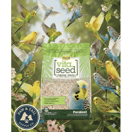 Higgins Vita Seed Parakeet Food 5 lbs. Premium Seed Blend w/ Probiotics & DHA