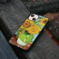 thumbnail image 4 of FINCIBO Soft Rubber Protector Cover Case for Apple iPhone 13 6.1" 2021 (NOT FIT Apple iPhone 13 mini 5.4" 2021/iPhone 13 Pro 6.1" 2021/iPhone 13 Pro Max 6.7" 2021), Sunflowers Blue By Van Gogh, 4 of 5
