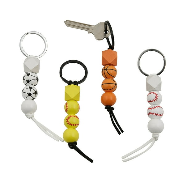Fun Express 4 3/4" Sports Ball String Plastic Keychains - 12 Pieces