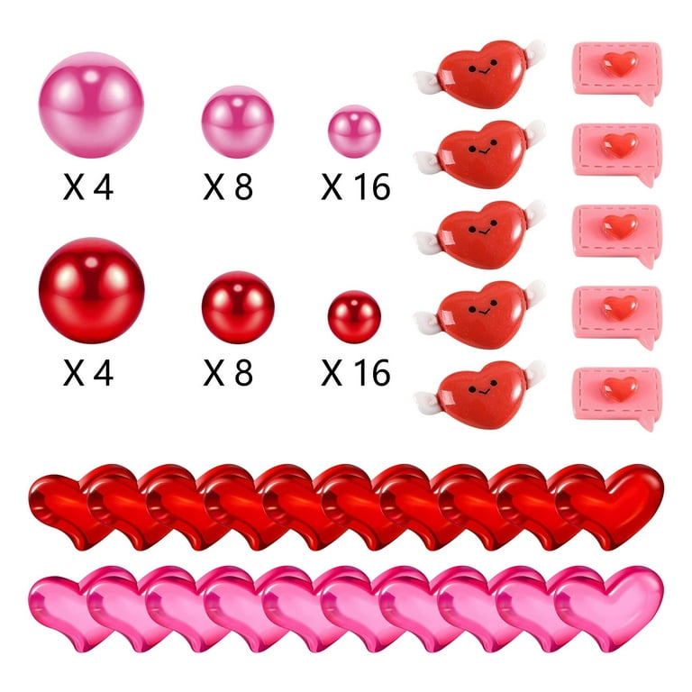 106pcs, Valentine's Day Vase Fillers Acrylic Diamond Butterfly Heart Lips  Artificial Pearl Vase Fillers Bowl Filler Decor Floating Candles Centerpiece
