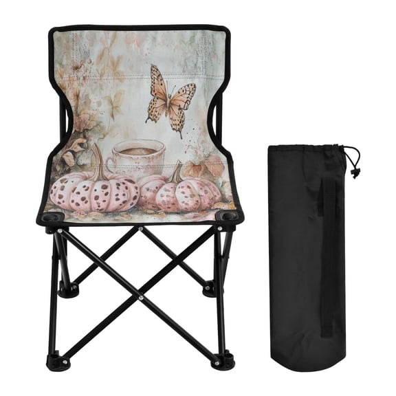 YAZAOO Camping Chairs Modern Autumn Serenity with Pumpkins Pattern Folding chair
