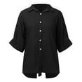 thumbnail image 4 of kamemir Cardigan Sweaters for Women Lightweight Women's Long Sleeve V-Neck Down Cardigan Knit Shrugs Sweater(Black,M), 4 of 6