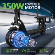 Electric Scooter with Seat, 8.5 E Scooter for Adults Max Speed 19 MPH, Powerful 350W Motor, 15 Miles Long Range, Max Speed 19 MPH