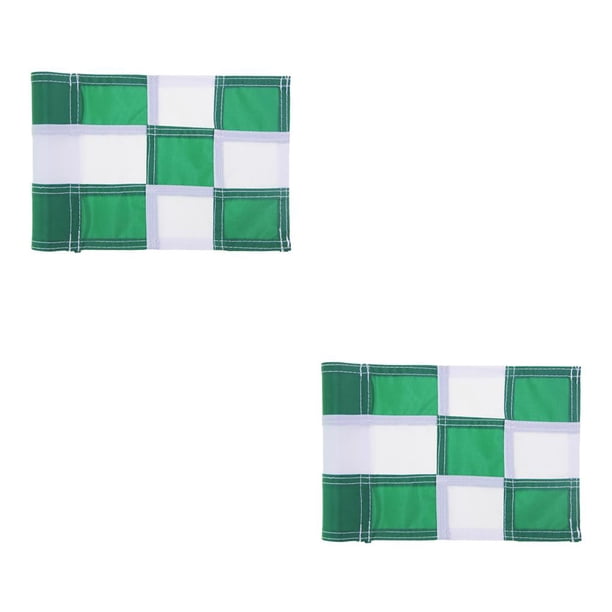 Greeniant Accesorios de Golf para hombres, golpes, triangulación de envíos, patrón a cuadros, balcón familiar, marcadores de oficina, bandera de cuadros blancos verdes 2piezas Greeniant CBP209007