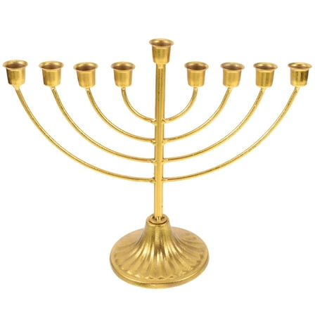 ACDANC Hanukkah Menorah Decorations Taper Candles Holders Nine Stand Religious Candlesticks